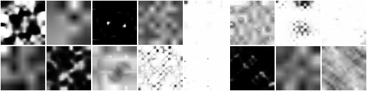Examples of noise masks generated by FrequencyNoiseAlpha with upscaling method linear