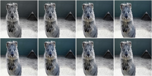 Alpha-blend images with grayscale images using a random factor
