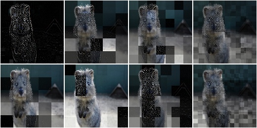BlendAlphaFrequencyNoise with EdgeDetect and nearest neighbour upscaling