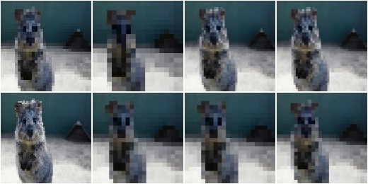 MinPooling with a uniform distribution over kernel sizes